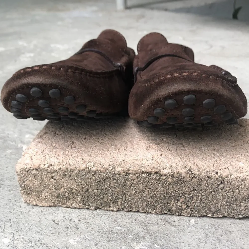 Louis Vuitton suede slip ons